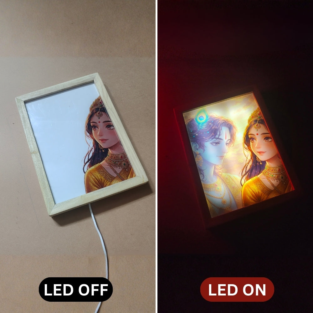 Radha Krishna Love LED Magic Frame