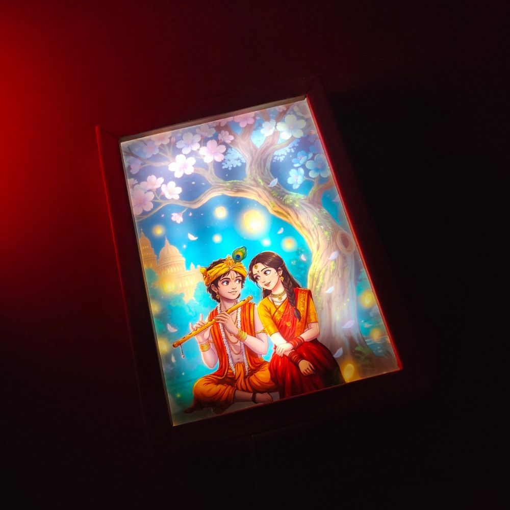 Radha Krishna Prem Baithak LED Magic Frame
