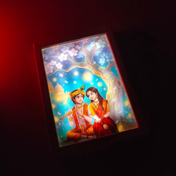 Radha Krishna Prem Baithak LED Magic Frame