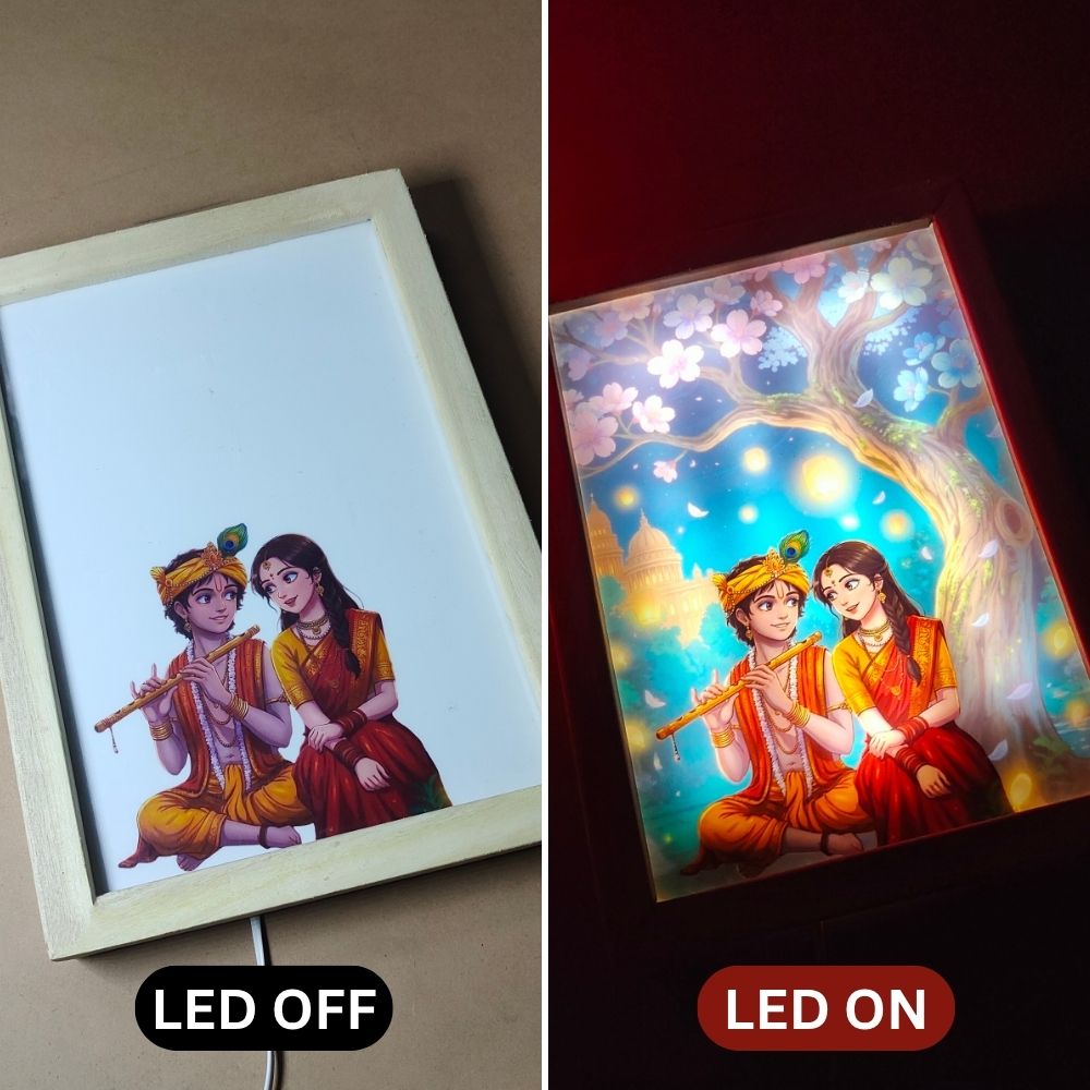 Radha Krishna Prem Baithak LED Magic Frame