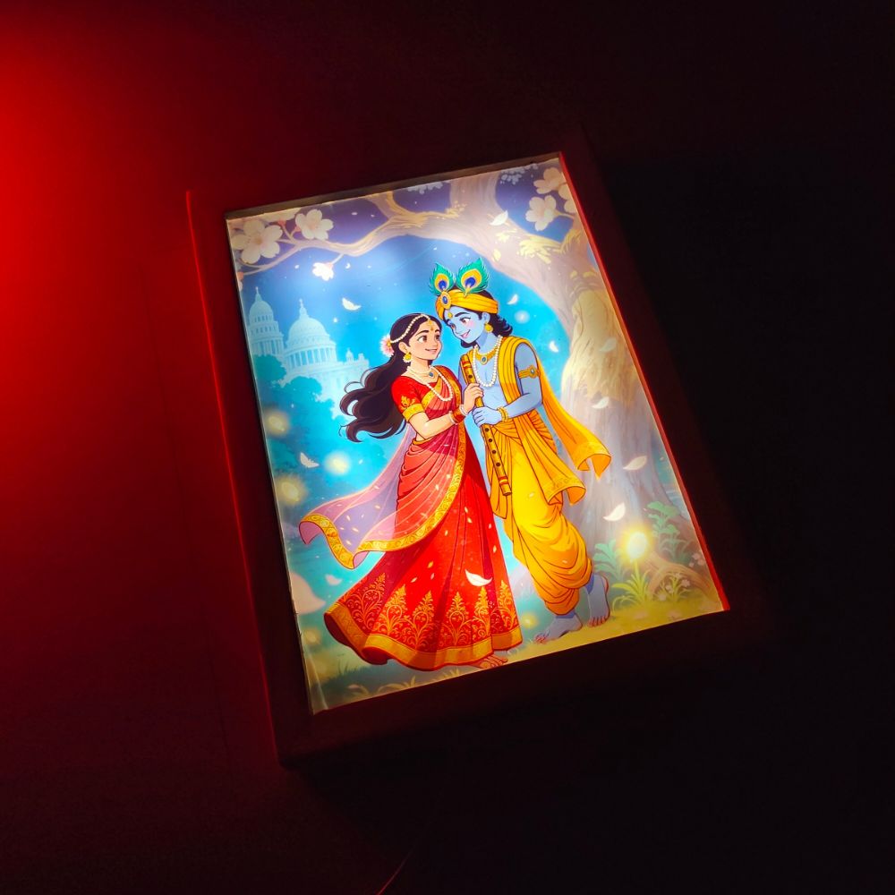 Radha Krishna Prem Milan LED Magic Frame
